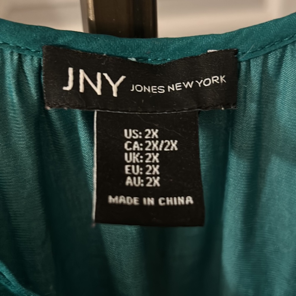 Jones New York Teal Blouse #sh0065 - Picture 4 of 6